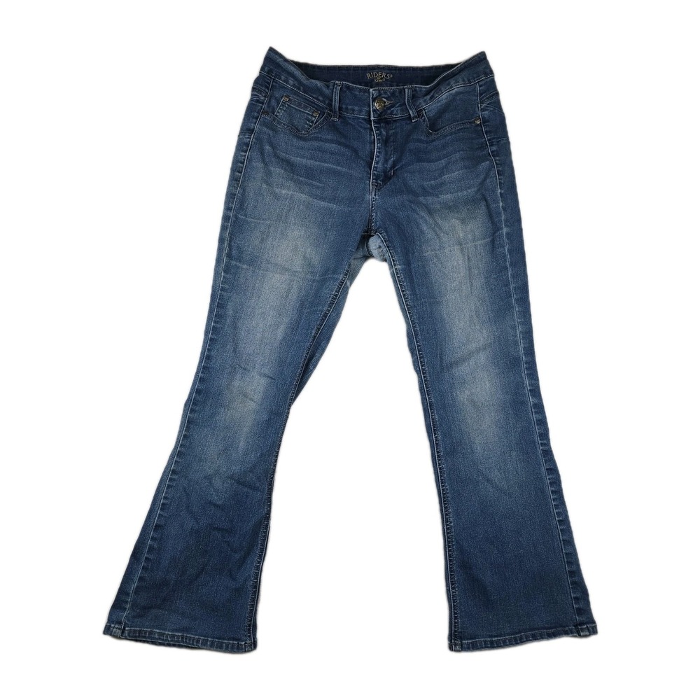 Riders by Lee Women Medium Wash Blue Mid Rise Bootcut Denim Jeans Size 12 READ